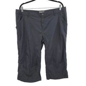 REI Athleisure Nylon Straight Leg Crop Pants 16 Black Zipper Pocket Activewear